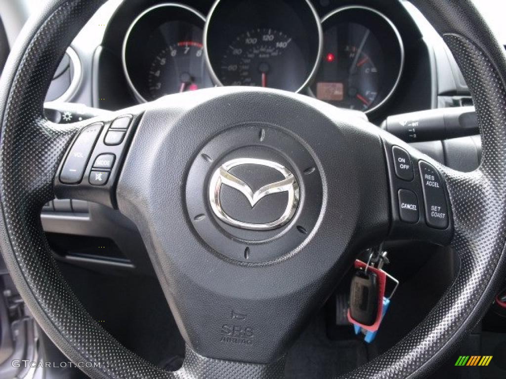 2006 Mazda MAZDA3 i Sedan Black Steering Wheel Photo #37978136