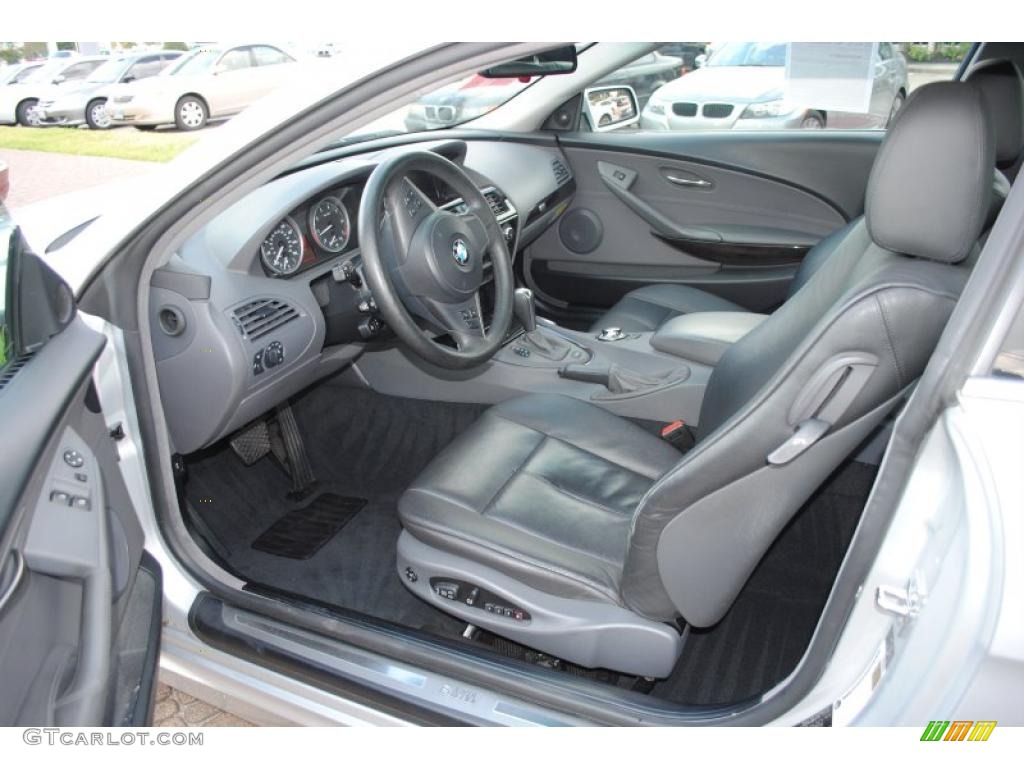 Black Interior 2005 BMW 6 Series 645i Coupe Photo #37978996