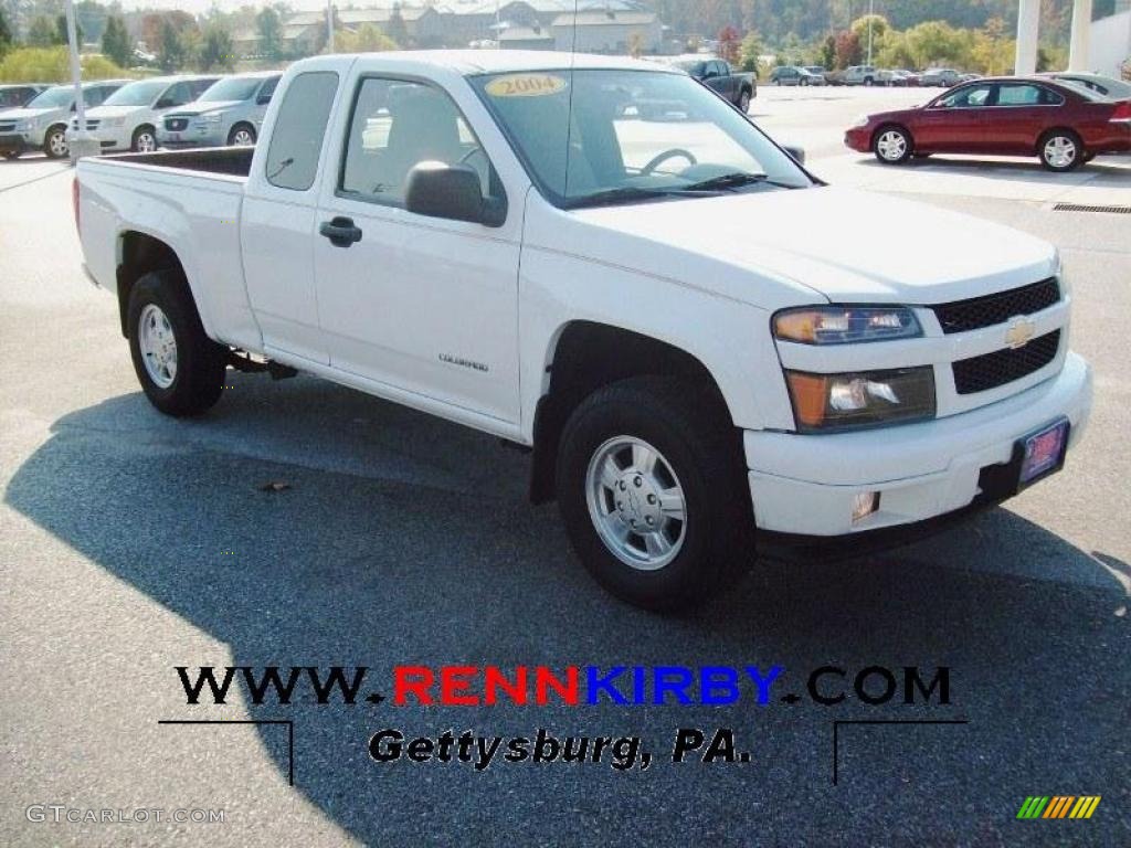2004 Colorado LS Extended Cab 4x4 - Summit White / Very Dark Pewter photo #1
