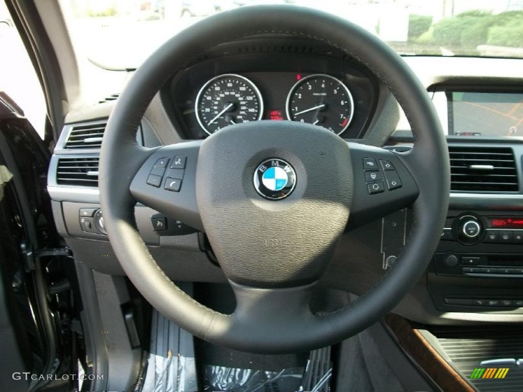 2011 BMW X5 xDrive 35i Black Steering Wheel Photo #37985537