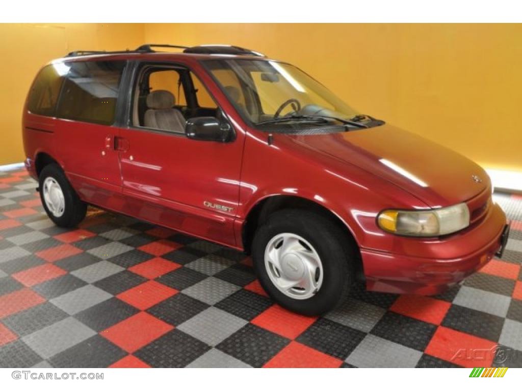 1995 Quest GXE - Wild Cherry Red Metallic / Beige photo #1