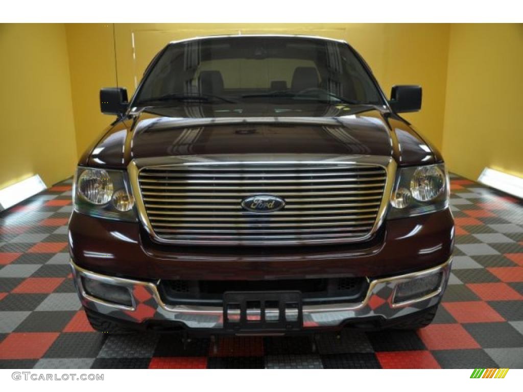 2005 F150 XLT SuperCab 4x4 - Dark Toreador Red Metallic / Medium Flint Grey photo #2