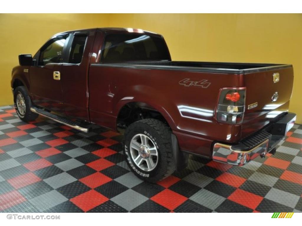 2005 F150 XLT SuperCab 4x4 - Dark Toreador Red Metallic / Medium Flint Grey photo #4