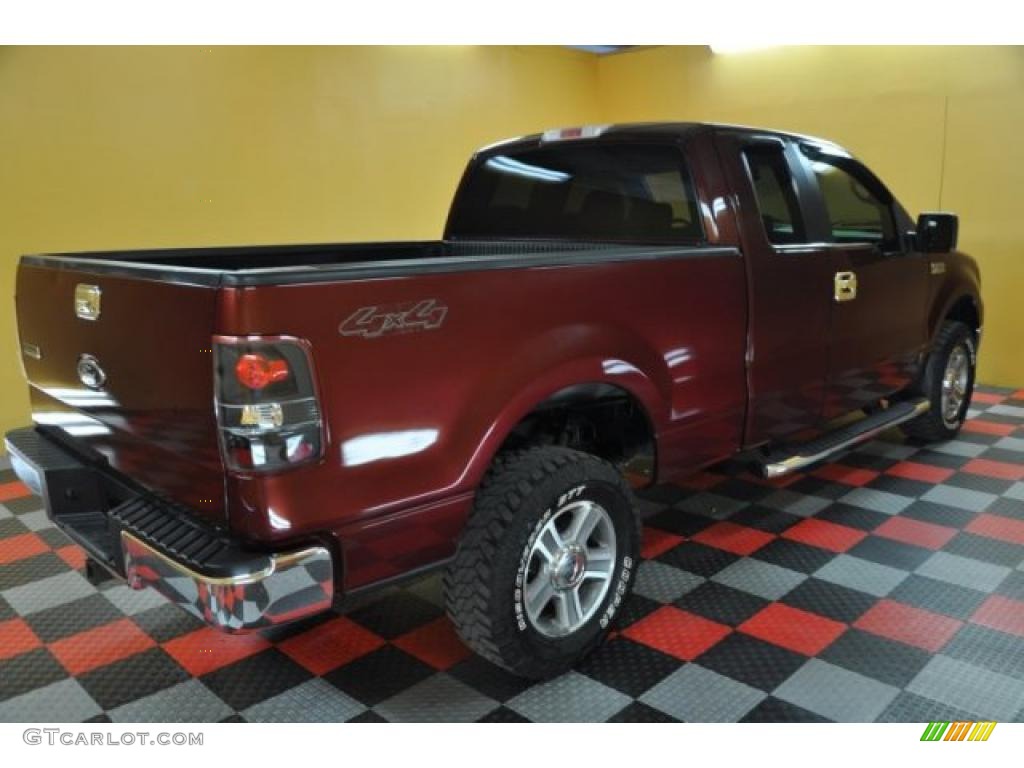 2005 F150 XLT SuperCab 4x4 - Dark Toreador Red Metallic / Medium Flint Grey photo #6