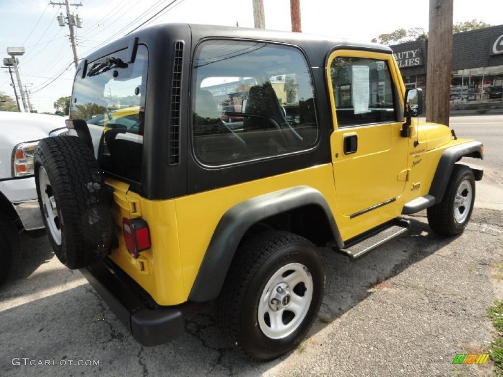 2000 Wrangler Sport 4x4 - Solar Yellow / Agate photo #4