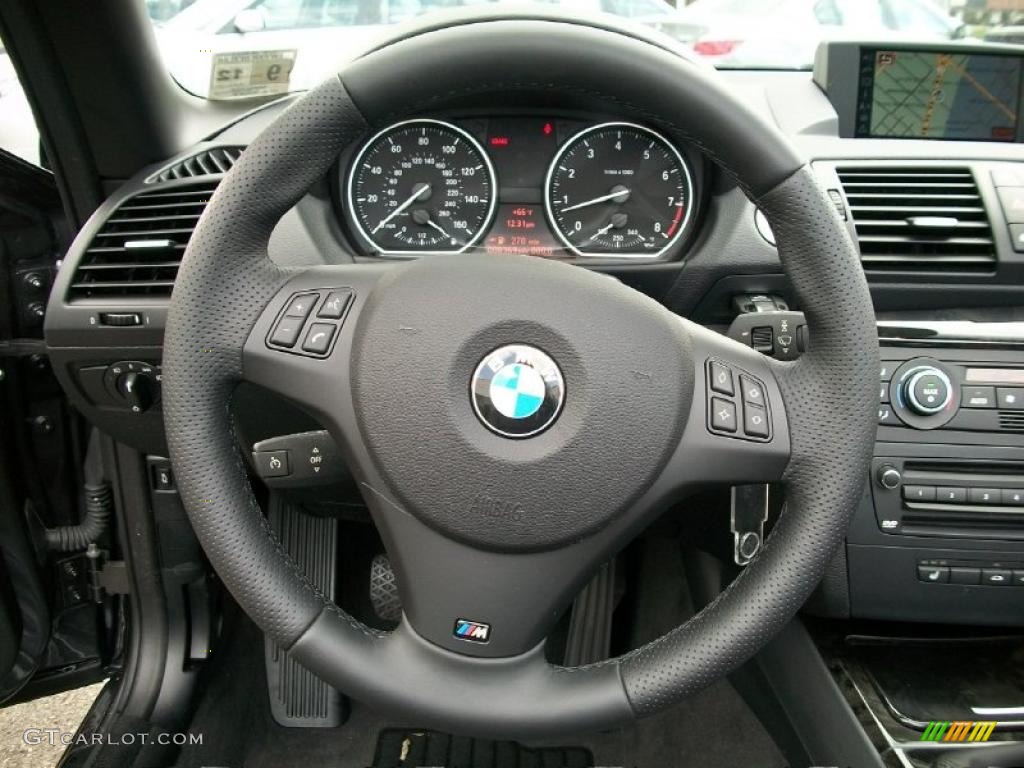 2008 BMW 1 Series 135i Convertible Black Steering Wheel Photo #37987773