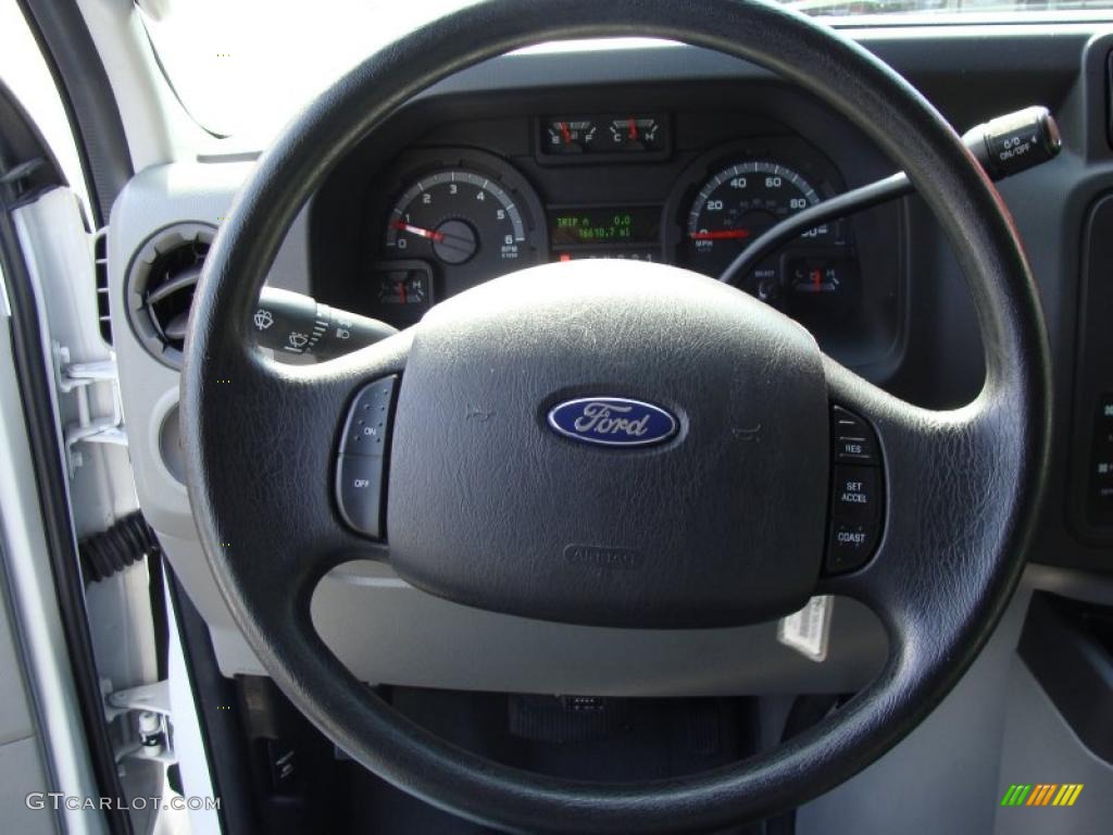 2010 Ford E Series Van E350 XLT Passenger Extended Medium Flint Steering Wheel Photo #37988197
