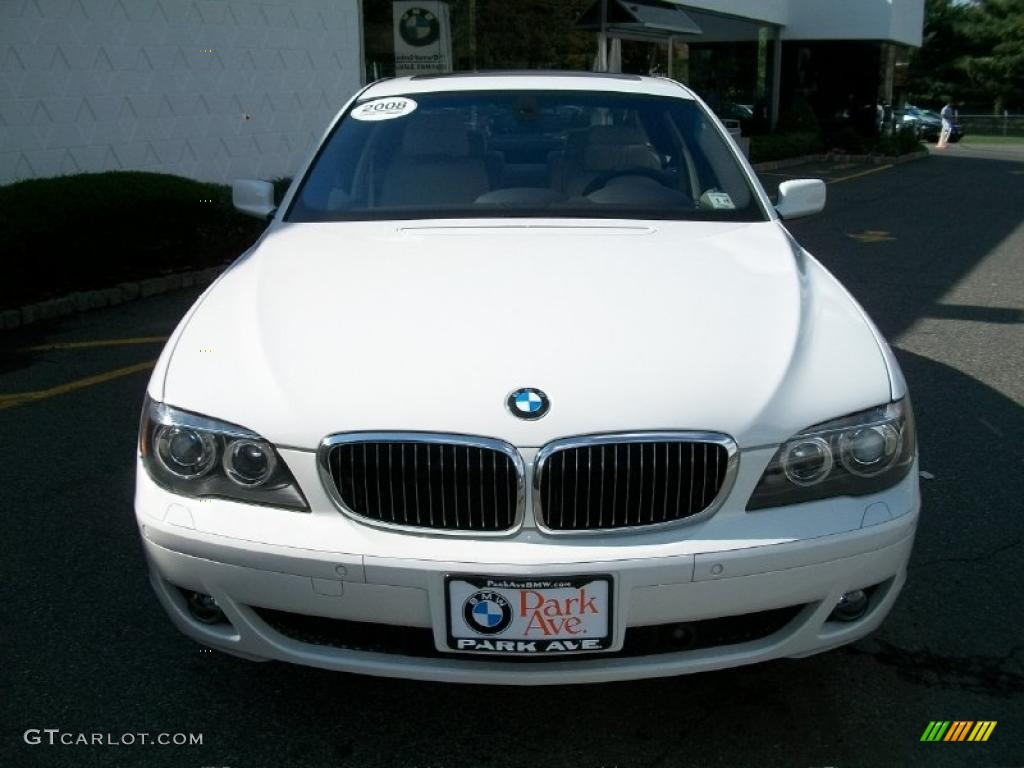 2008 7 Series 750i Sedan - Alpine White / Platinum photo #2