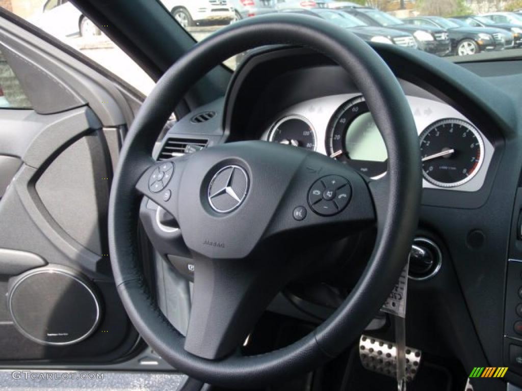 2008 Mercedes-Benz C 300 4Matic Sport Black Steering Wheel Photo #37989089
