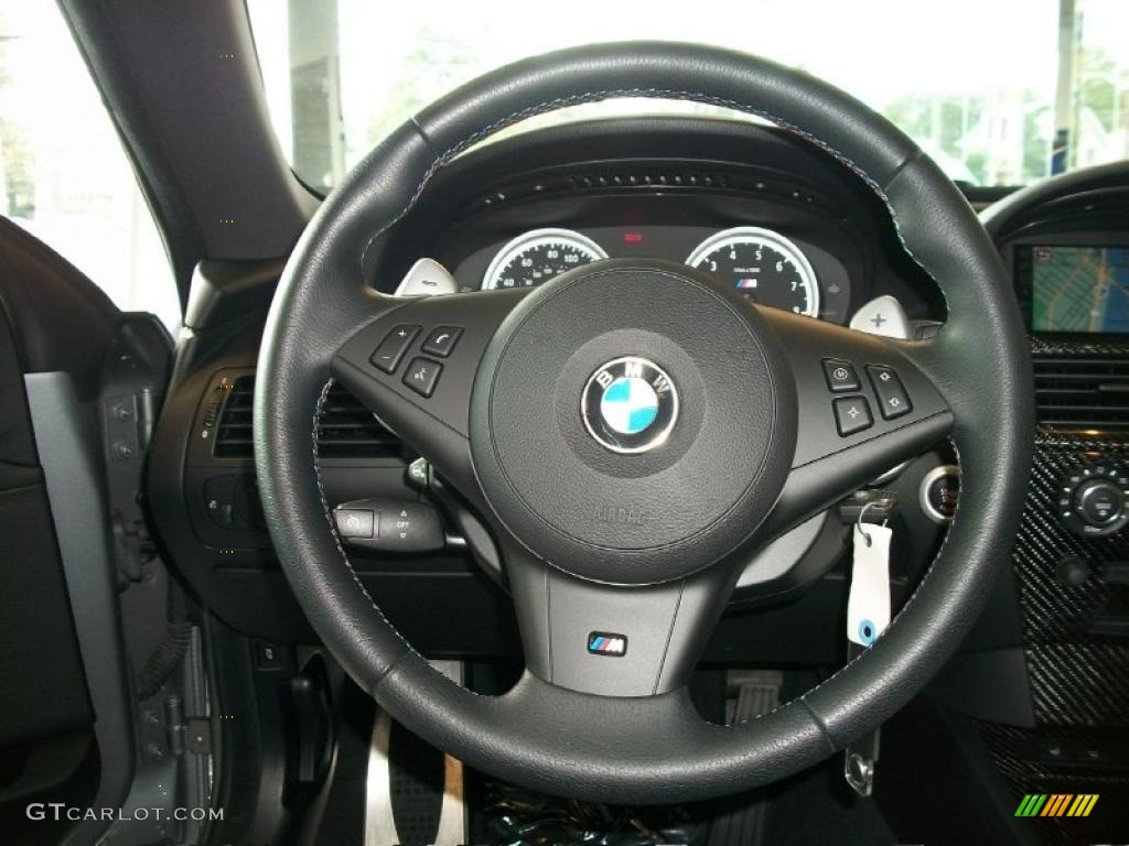 2007 BMW M6 Coupe Black Steering Wheel Photo #37990061