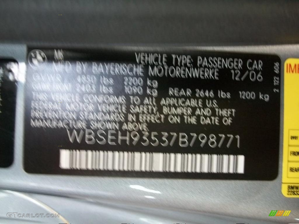 2007 BMW M6 Coupe Info Tag Photos