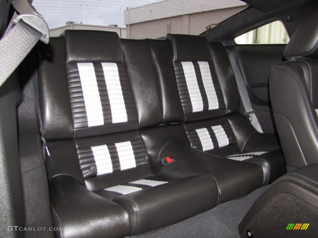 Charcoal Black White Interior 2010 Ford Mustang Shelby Gt500
