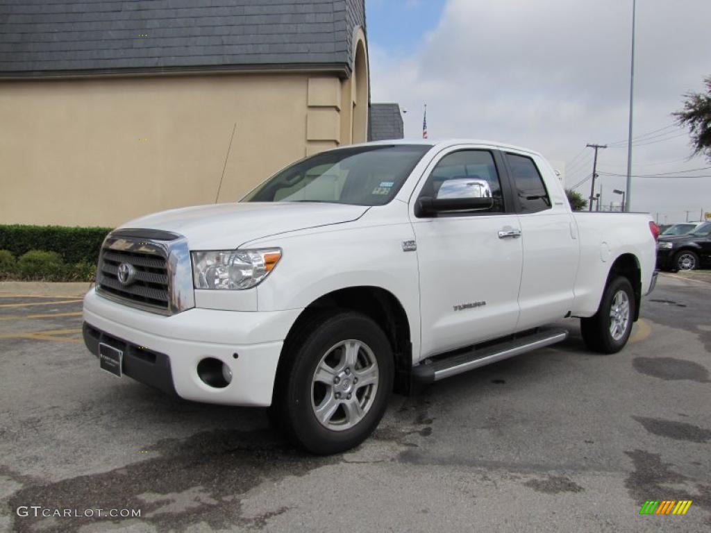 2007 Tundra Limited Double Cab - Super White / Beige photo #3