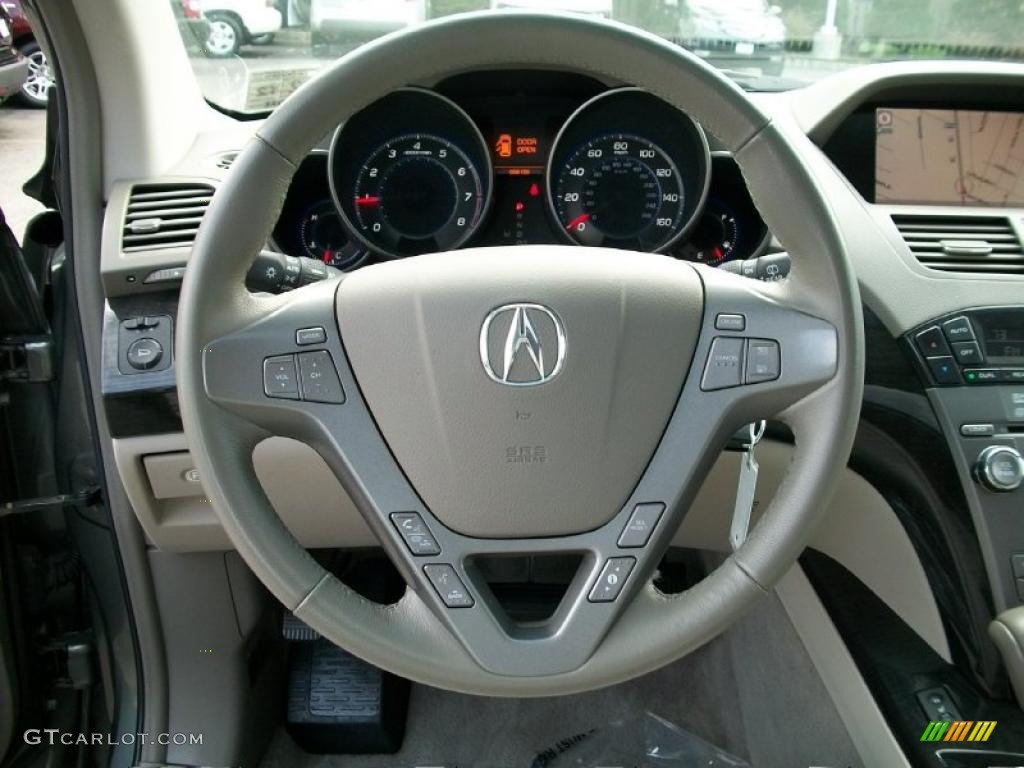 2007 Acura MDX Technology Taupe Steering Wheel Photo #37992833