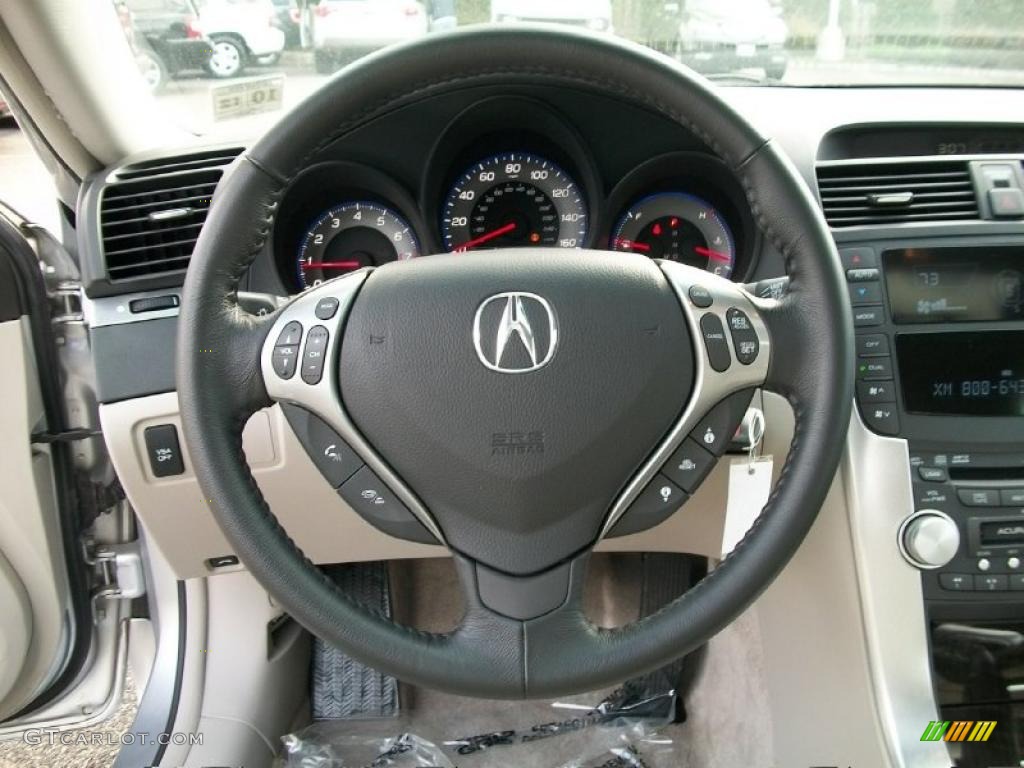 2008 Acura TL 3.2 Taupe Steering Wheel Photo #37993425