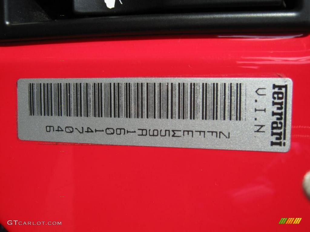 2006 Ferrari F430 Spider Info Tag Photo #37994277