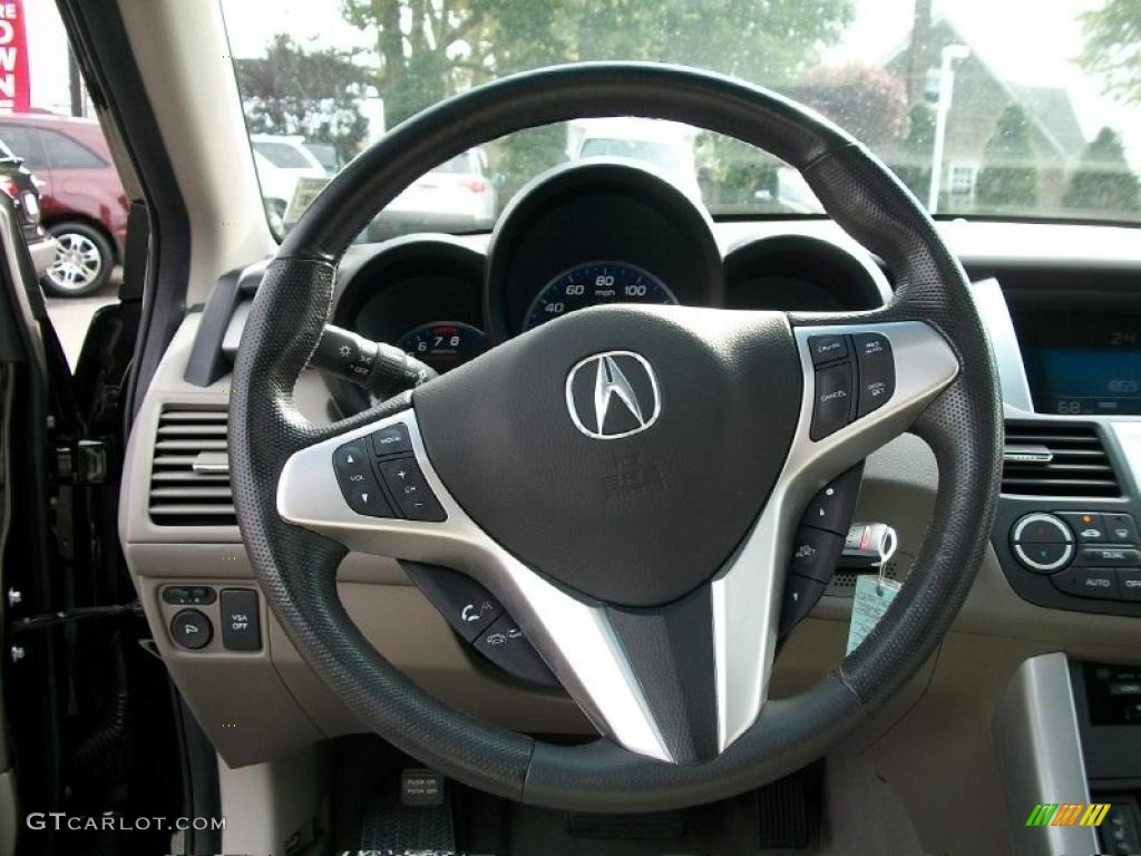 2008 Acura RDX Standard RDX Model Taupe Steering Wheel Photo #37995725