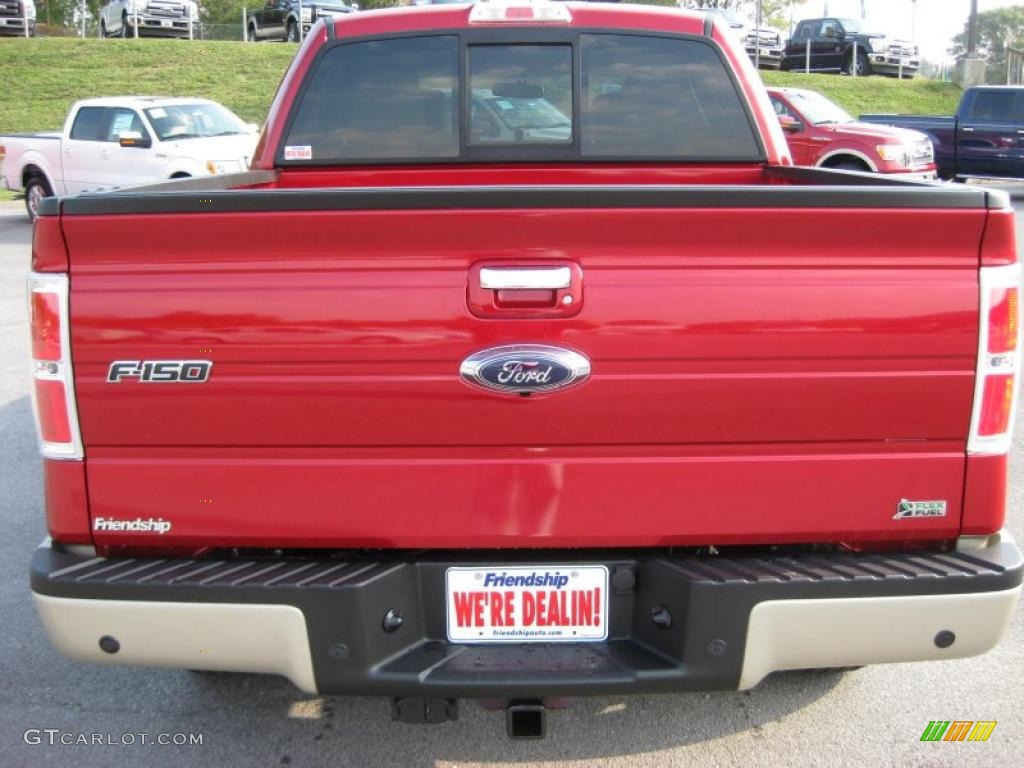 2010 F150 Lariat SuperCrew 4x4 - Red Candy Metallic / Tan photo #7
