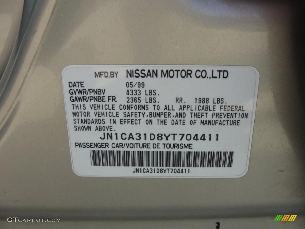 2000 Nissan Maxima GLE Info Tag Photos