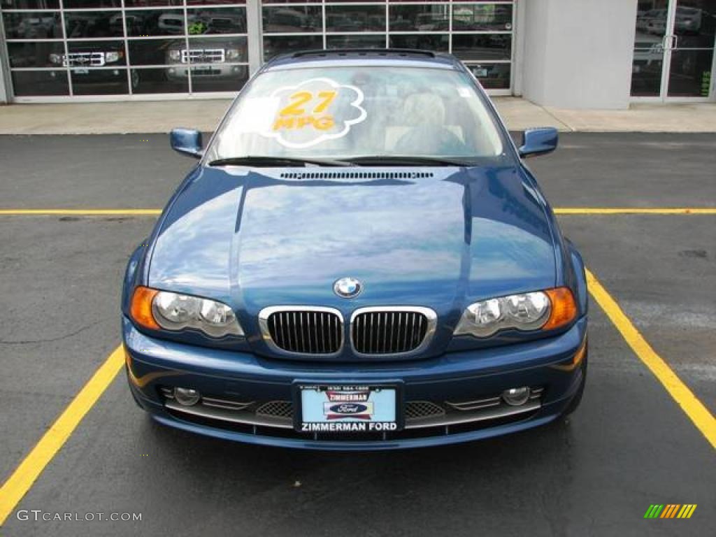 2001 3 Series 330i Coupe - Topaz Blue Metallic / Sand photo #2