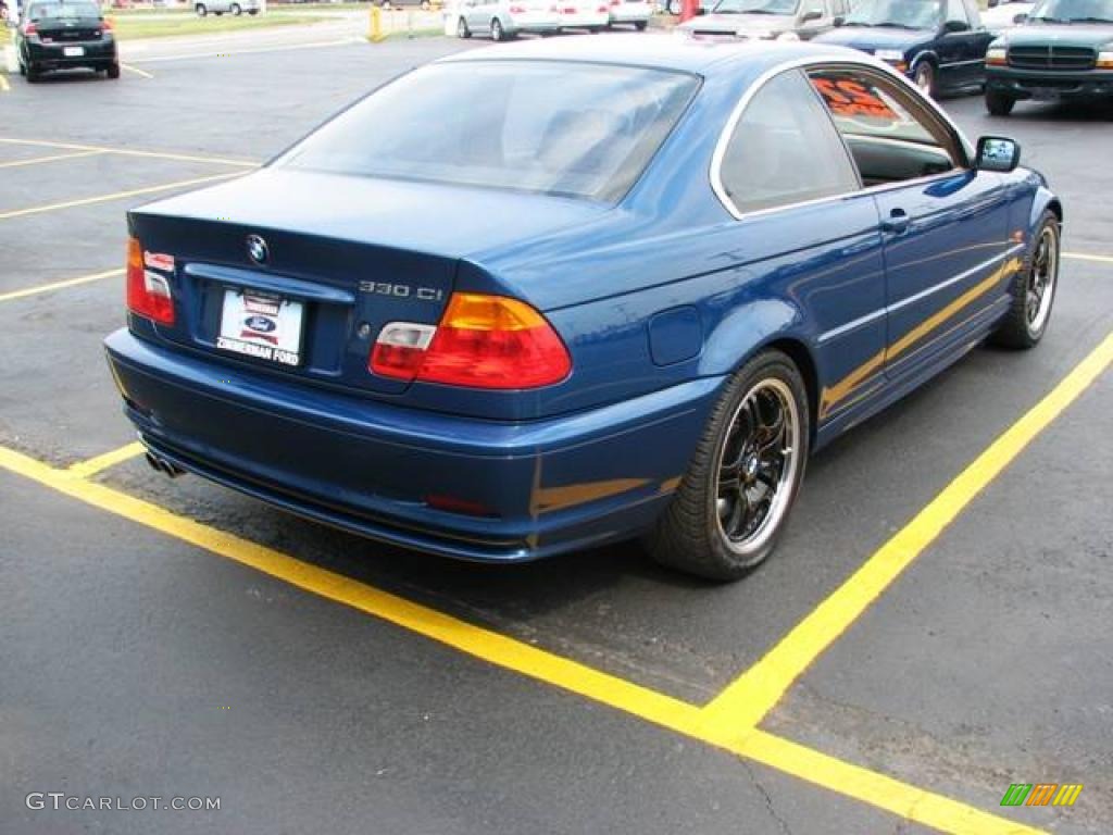 2001 3 Series 330i Coupe - Topaz Blue Metallic / Sand photo #6