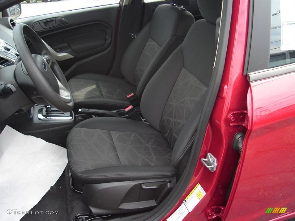 Charcoal Black/Blue Cloth Interior 2011 Ford Fiesta SE Sedan Photo #38006338