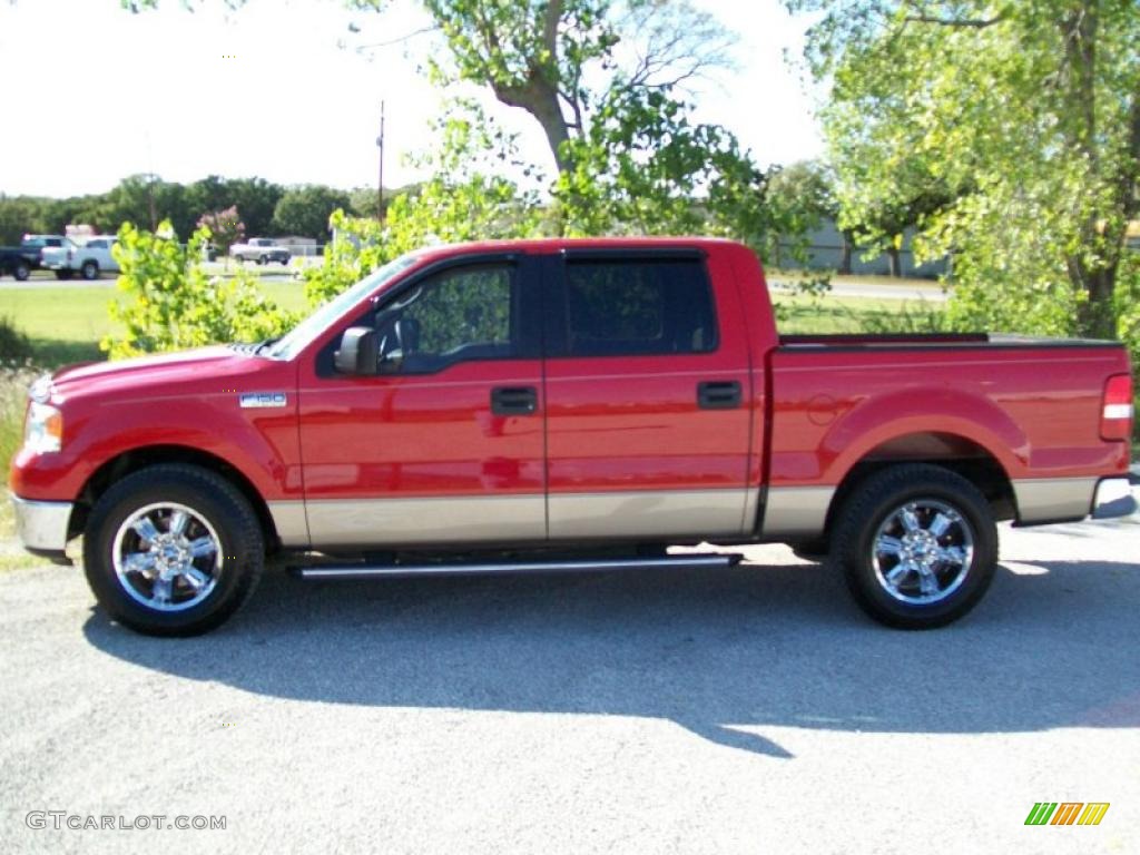 2006 F150 XLT SuperCrew - Bright Red / Tan photo #2