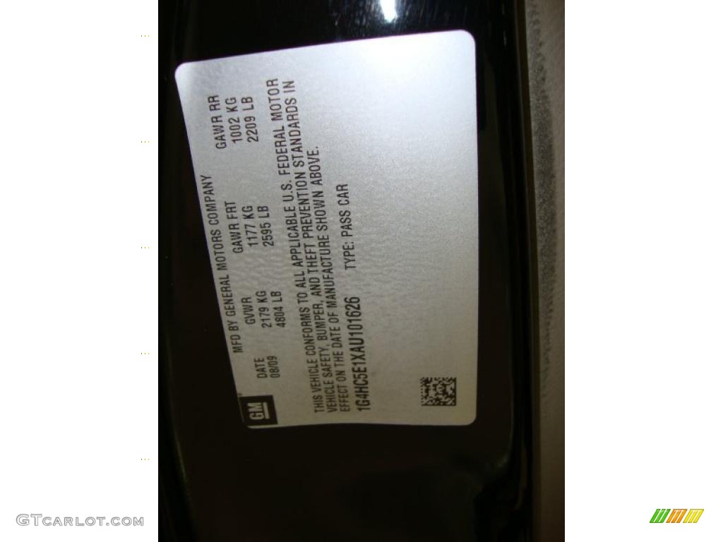 2010 Buick Lucerne CXL Info Tag Photo #38013304
