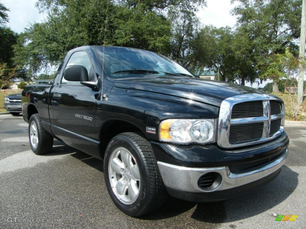 2005 Ram 1500 SLT Regular Cab - Black / Dark Slate Gray photo #7