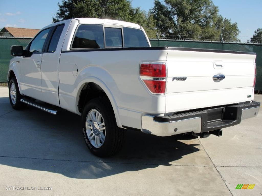 2010 F150 Lariat SuperCab - White Platinum Metallic Tri Coat / Tan photo #5