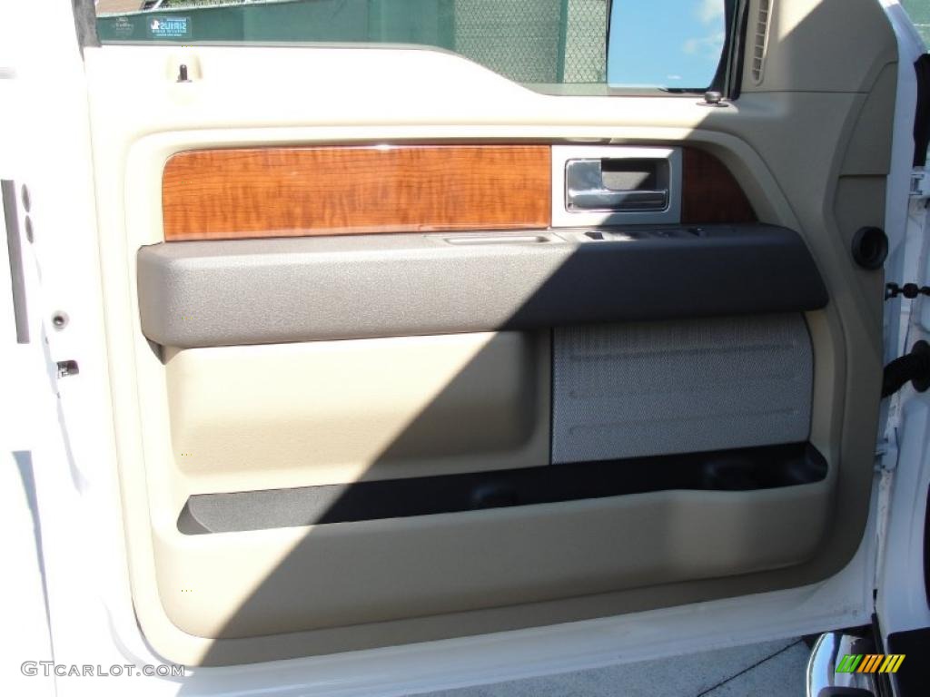 2010 F150 Lariat SuperCab - White Platinum Metallic Tri Coat / Tan photo #22