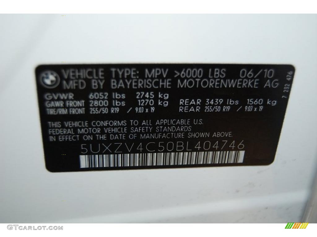 2011 BMW X5 xDrive 35i Info Tag Photo #38026249