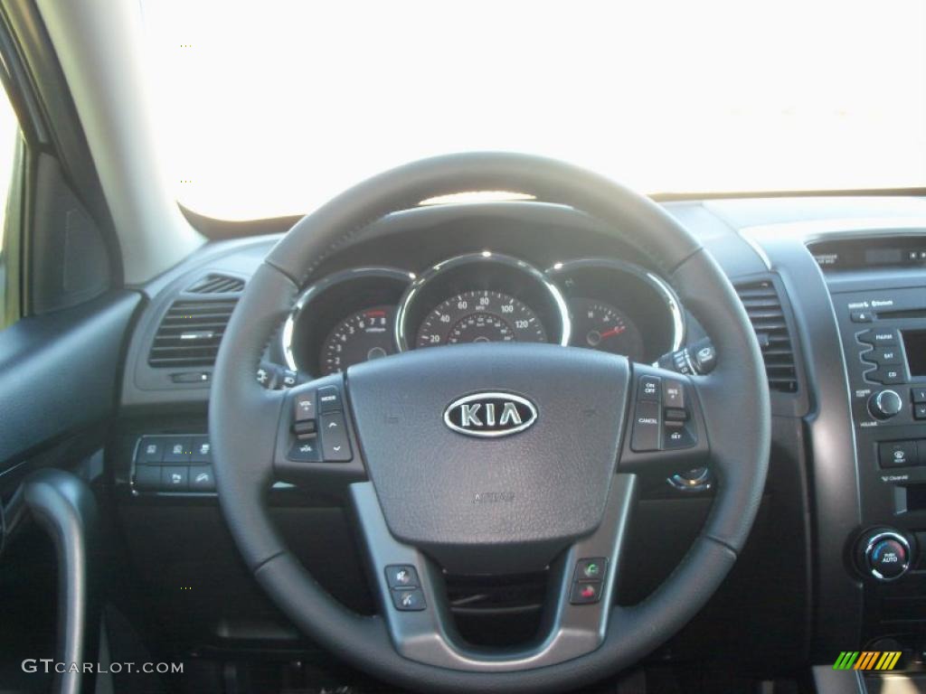 2011 Kia Sorento EX V6 Black Steering Wheel Photo #38026942