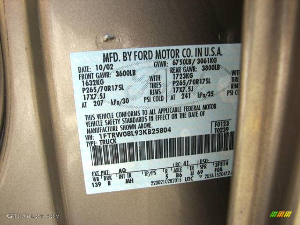 2003 F150 XLT SuperCrew 4x4 - Arizona Beige Metallic / Medium Parchment Beige photo #14