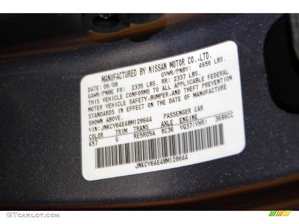 2008 G Color Code K57 for Amethyst Graphite Gray Photo #38030046