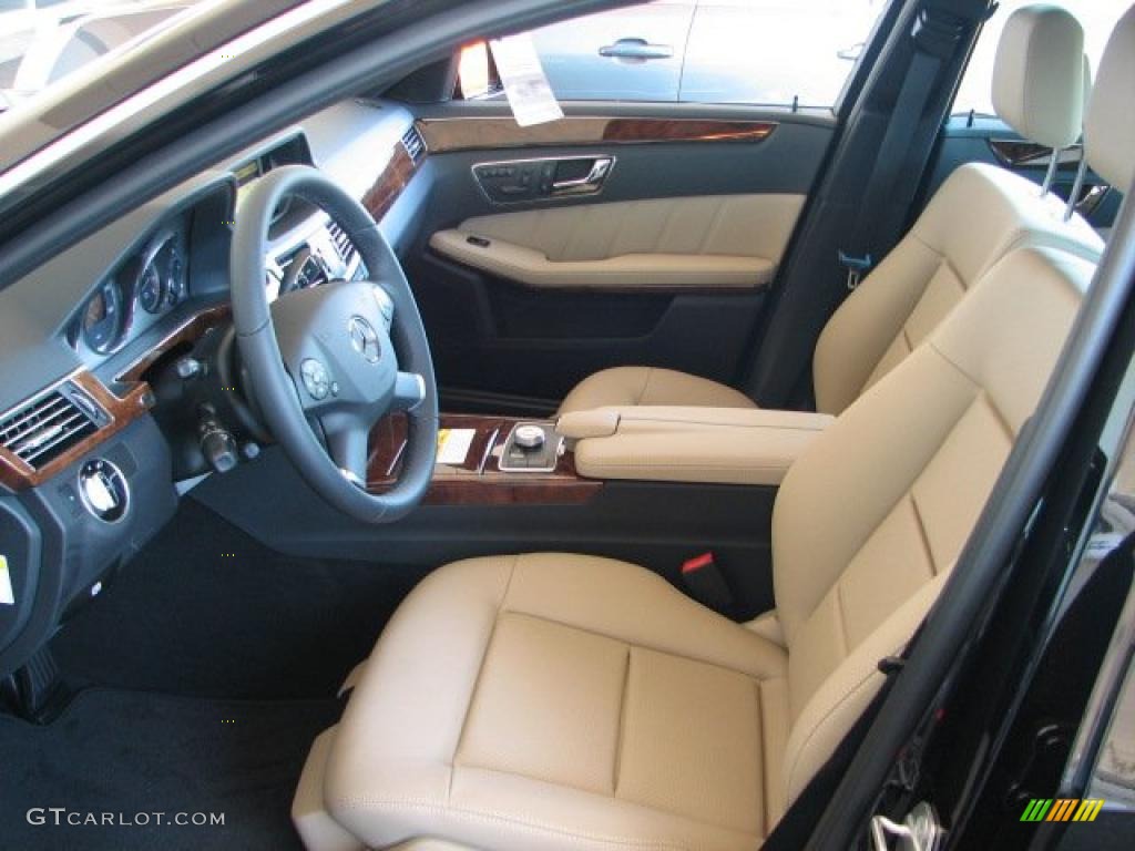 Almond/Black Interior 2011 Mercedes-Benz E 350 4Matic Sedan Photo #38030428