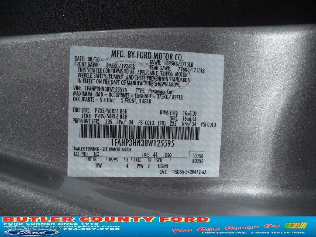 2011 Focus Color Code UX for Ingot Silver Metallic Photo #38034289
