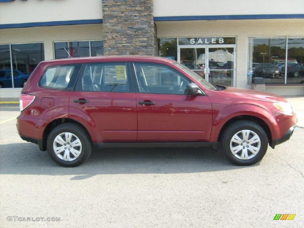 2009 Forester 2.5 X - Camellia Red Pearl / Black photo #8