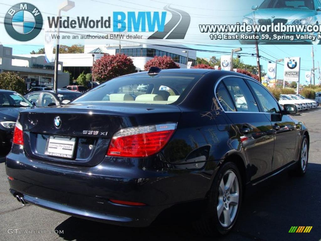 2008 5 Series 535xi Sedan - Monaco Blue Metallic / Beige photo #4