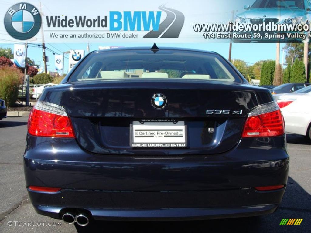2008 5 Series 535xi Sedan - Monaco Blue Metallic / Beige photo #5