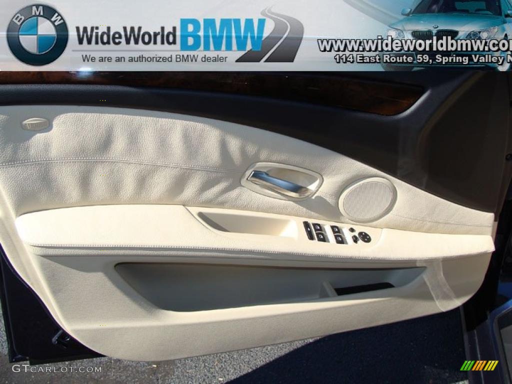 2008 5 Series 535xi Sedan - Monaco Blue Metallic / Beige photo #10