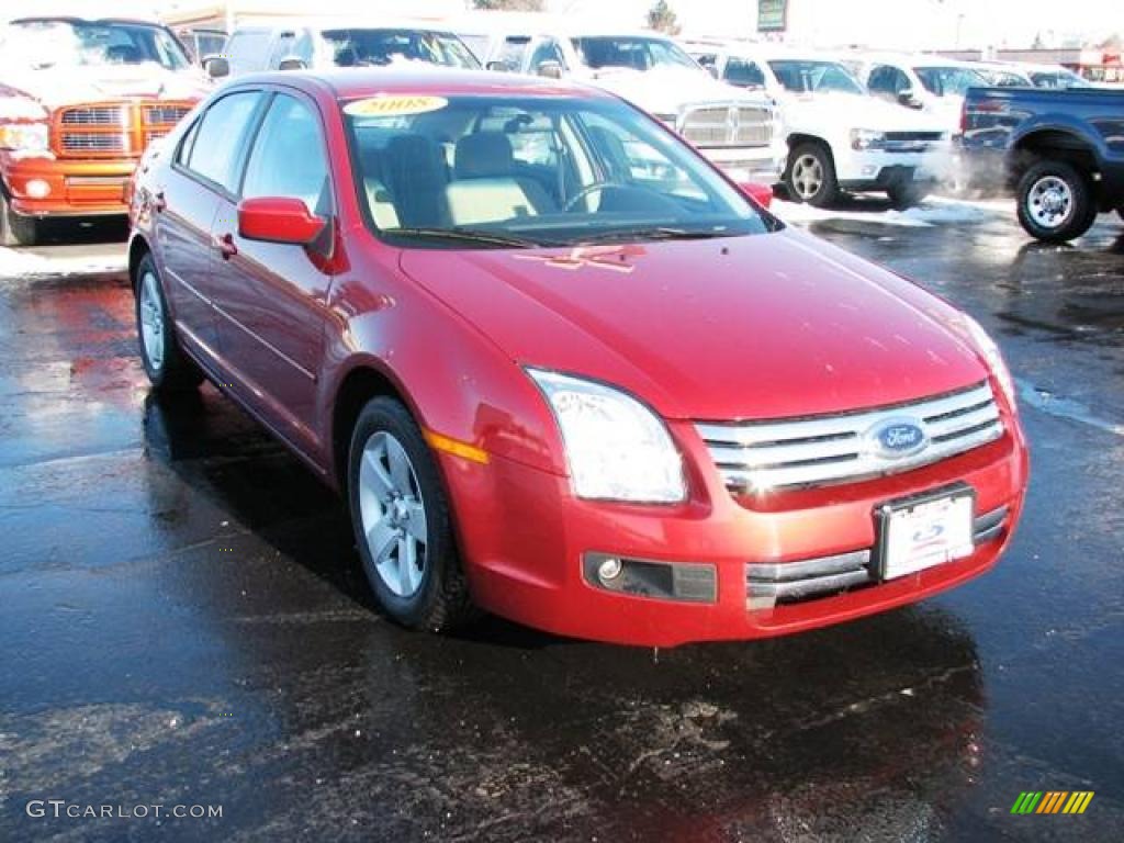 2008 Fusion SE V6 - Redfire Metallic / Camel photo #3