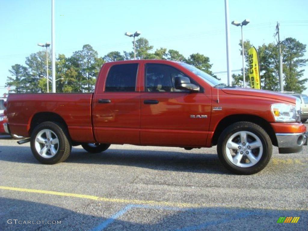 2008 Ram 1500 Lone Star Edition Quad Cab - Sunburst Orange Pearl / Khaki photo #4