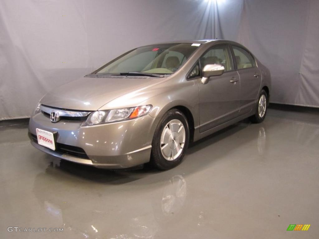 2007 Civic Hybrid Sedan - Borrego Beige Metallic / Ivory photo #1