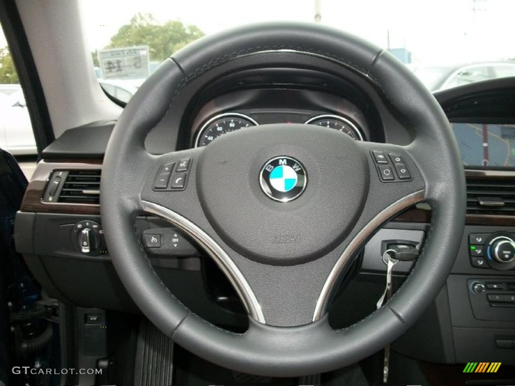 2011 BMW 3 Series 328i xDrive Coupe Saddle Brown Dakota Leather Steering Wheel Photo #38040442