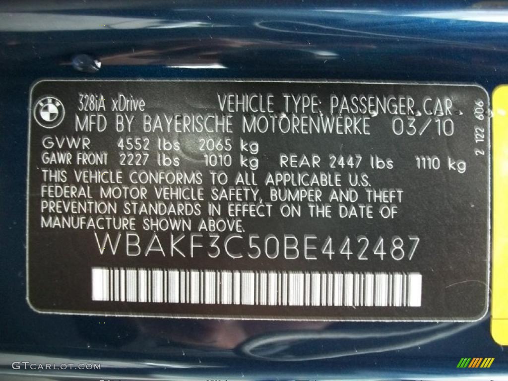 2011 BMW 3 Series 328i xDrive Coupe Info Tag Photo #38040762