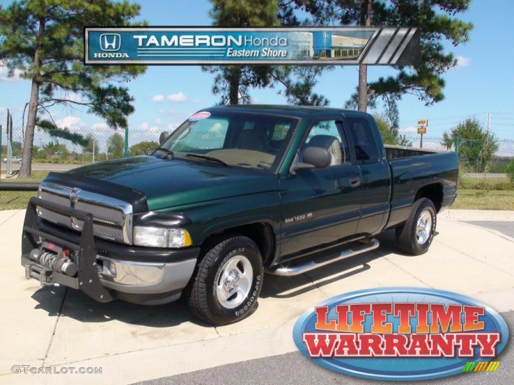 1999 Ram 1500 SLT Extended Cab - Forest Green Pearl / Camel/Tan photo #1
