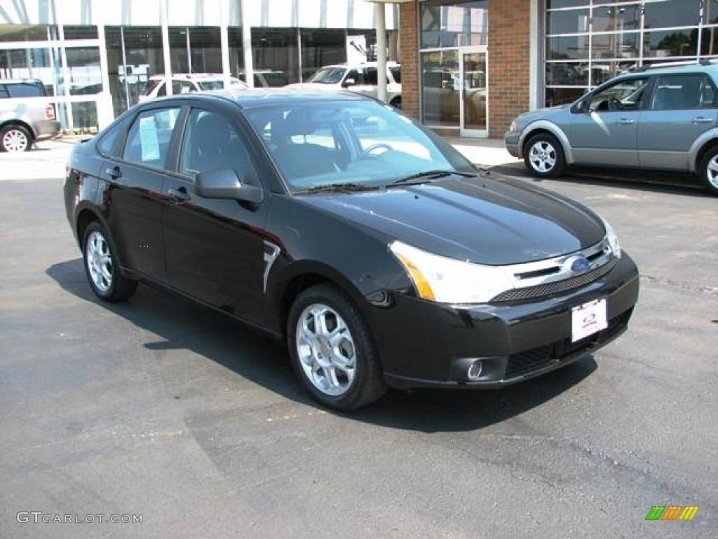 2008 Focus SES Sedan - Black / Charcoal Black photo #4
