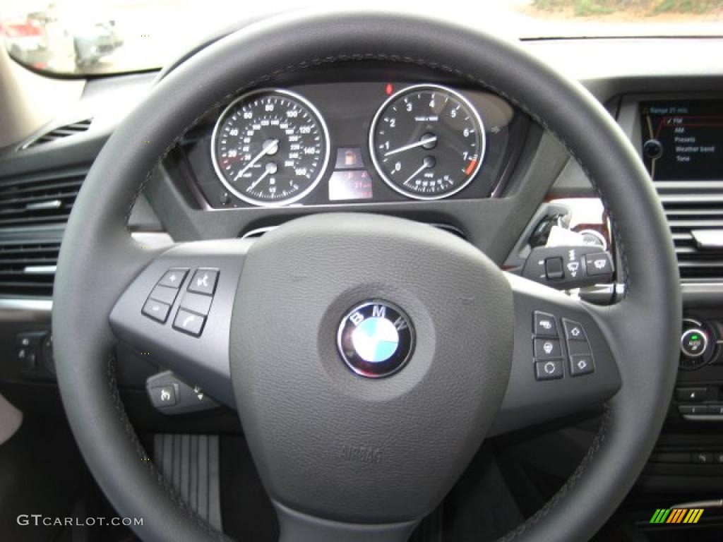 2011 BMW X5 xDrive 35i Oyster Steering Wheel Photo #38043743
