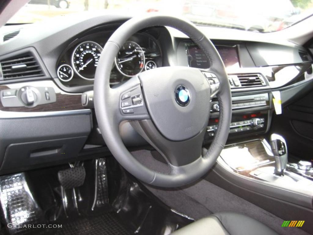 2011 BMW 5 Series 528i Sedan Black Dashboard Photo #38043915